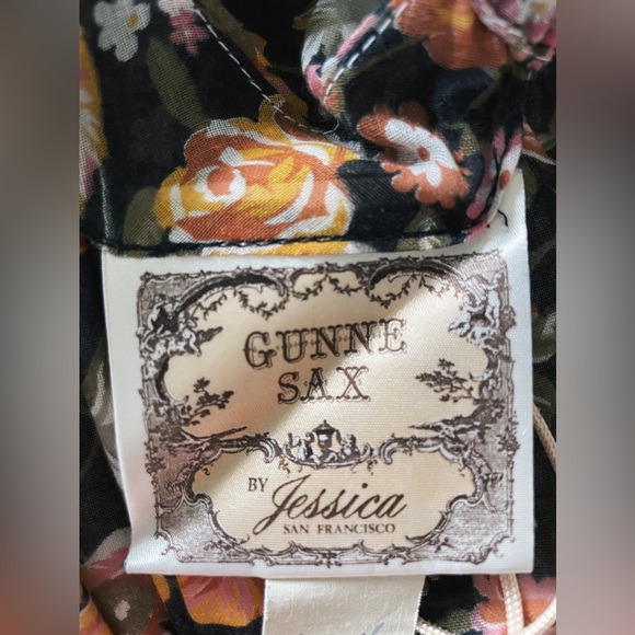 GUNNE SAX® Jessica McClintock RARE 1970s Milkmaid Floral Lace Dress - Picture 8 of 9